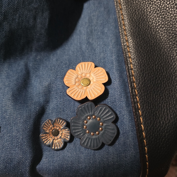 Coach Denim and Black Floral Crossbody Bag - Picture 2 of 15